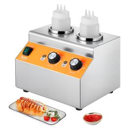 Electric Bottle Warmer with Bottles, 0.8x2 LCommercial Cheese Dispenser, Hot Fudge Warmer 86-185 F Temp Adjustable