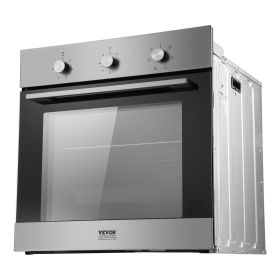 Single Wall Oven, 24" Electric Built-in Wall Oven with 6 Cooking Functions, 2.68 Cu.Ft Electric Wall Ovens with Timer