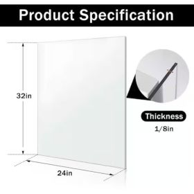Clear Acrylic Sheet, 0.125Inch Thick (Option: 24x32in 5pack)