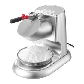 Ice Crusher Machine, 220lbs Per Hour Electric 4 Blades Snow Cone Maker, Stainless Steel Shaved Ice Machine with Bowl and Cover (Default: Default)