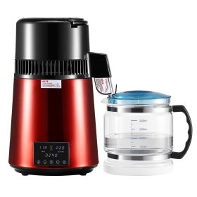 Water Distiller, 4L 1.1 Gallon Pure Water Purifier Filter For Home Table Countertop, 1750W Distilled Maker with Glass Pot (Default: Default)