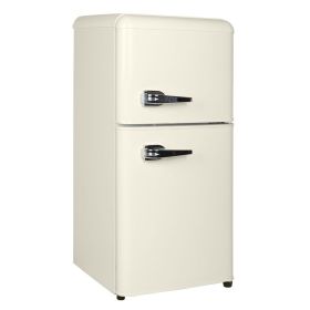 3.5Cu.Ft Compact Refrigerator Mini Fridge with Freezer, Small Refrigerator with 2 Door, 7 Level Thermostat Removable Shelves for Kitchen, Dorm (Color: as Pic)